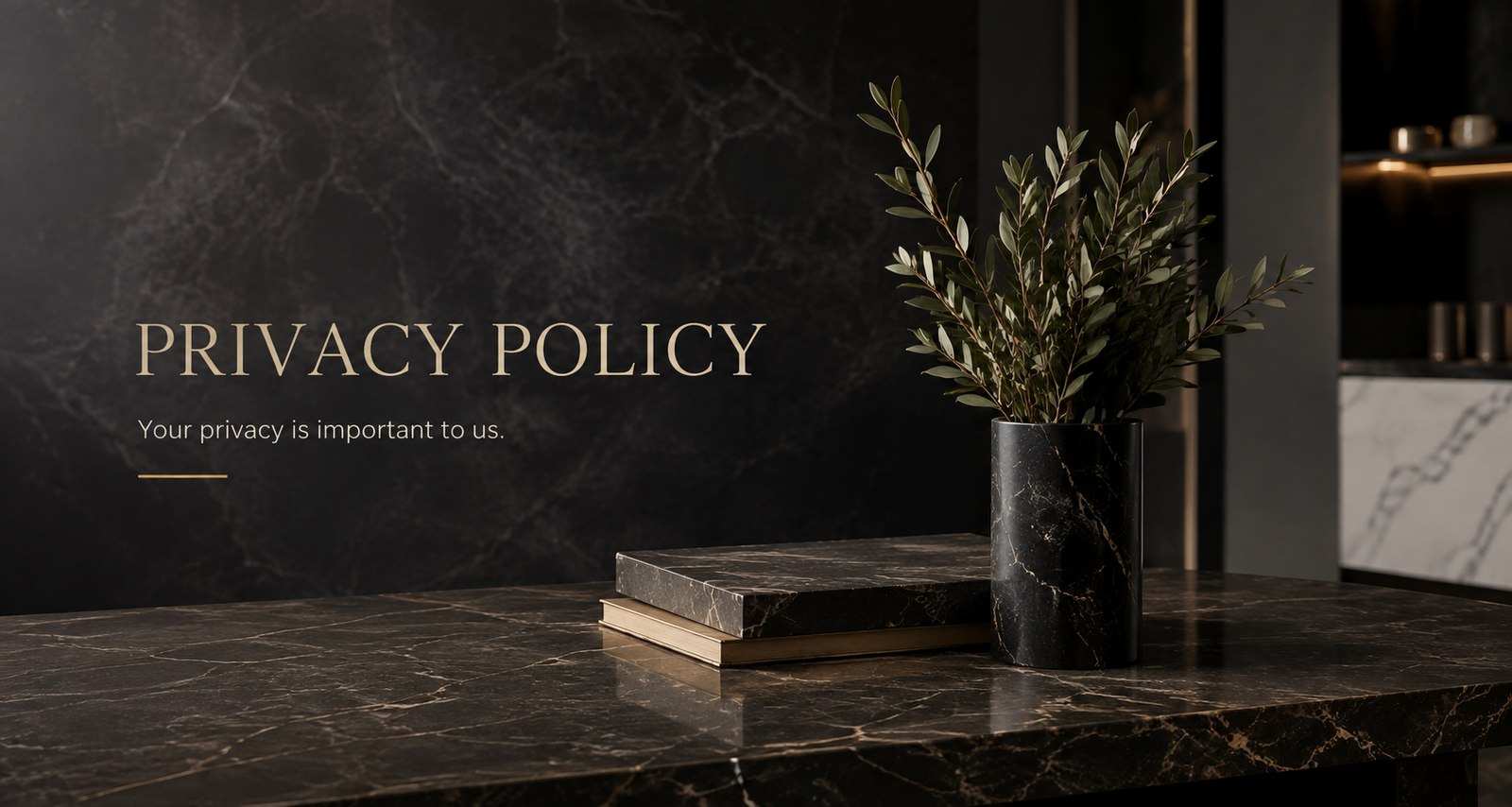 Cyrus Stone privacy policy with dark marble background