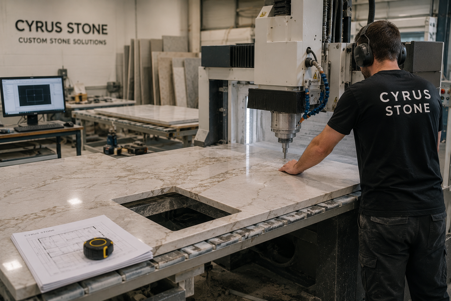 Custom stone benchtop fabrication